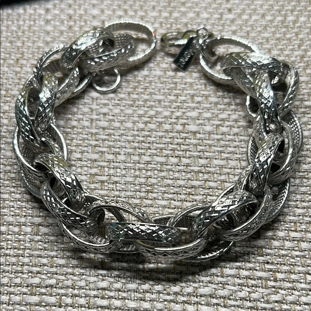 Vintage Gorgeous Silver tone Monet chunky multi link Bracelet size 6.5